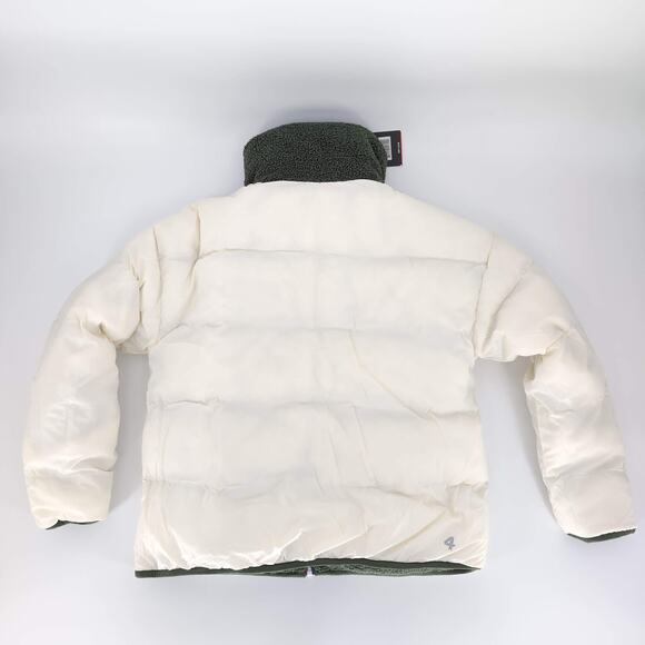 Fourlaps Polar Quilted Reversible Unisex Thyme/White Sherpa Jacket - Size S -NWT - Picture 13 of 15